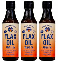 オリジナルオメガニュートリション低温圧搾　有機食用亜麻仁油210g(3本セット)